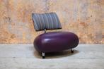 ZGANieuw! paarse leren Leolux Pallone design fauteuil, Huis en Inrichting, Metaal, Leolux, Leolux, Design