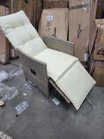 Nieuwe verstelbare wicker, tuinstoel met kussen, Tuin en Terras, Tuinstoelen, Ophalen of Verzenden, Zo goed als nieuw, Wicker
