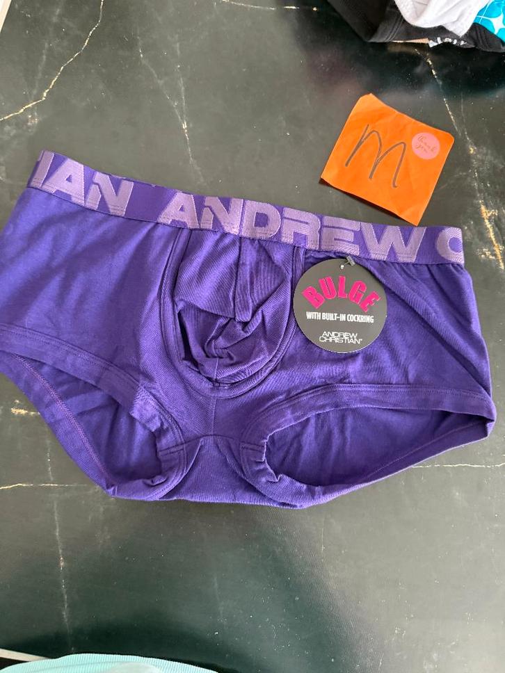 andrew christian, hipster, maat M, paars, met bulge, Kleding | Heren, Ondergoed, Slip, Paars, Ophalen of Verzenden
