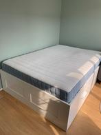 Ikea brimnes bed 140x200 wit incl lattenbodems, Huis en Inrichting, Ophalen, Wit, Tweepersoons, 140 cm