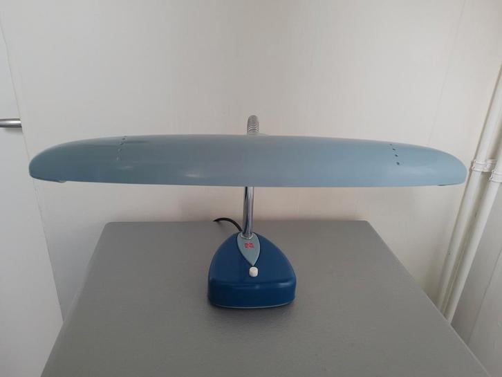 Vintage Matsushita Electric blauwe bureaulamp uit 1969, Huis en Inrichting, Lampen | Losse lampen, Gebruikt, Overige typen, Minder dan 30 watt