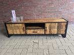 Tv-dressoir 160 cm breed Mangohout/industriële Mango/metaal