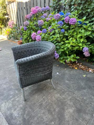 Grijze rotan tuinstoel (6) beschikbaar voor biedingen
