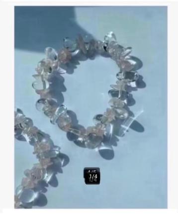 2 x bergkristal armband, elastiek, prijs per stuk beschikbaar voor biedingen