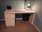 Een stevig bureau met lade en kastje., Ophalen, Gebruikt