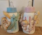 Opruiming: Ooievaar met baby en papfles (blauw/roze), Ophalen of Verzenden, Nieuw
