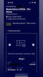 2 Bankzitters Ziggo Dome tickets - 23 januari 2026 - ring 1, Tickets en Kaartjes, Twee personen, Januari