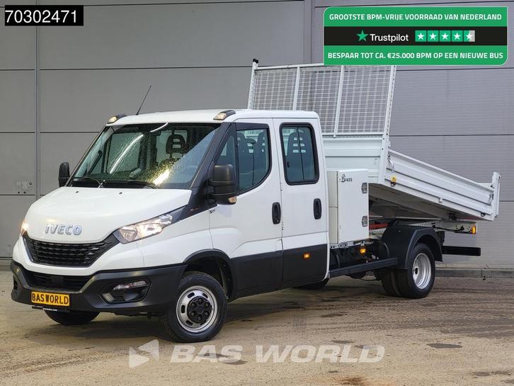 Iveco Daily 35C16 3.0L Kipper met Kist Dubbel Cabine Dubbell, Auto's, Bestelauto's, Bedrijf, Te koop, Airconditioning, Centrale vergrendeling