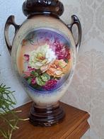 Sierpot Vaas  met Bloemafbeelding, Gebruikt, Overige kleuren, Aardewerk of Porselein, Ophalen of Verzenden