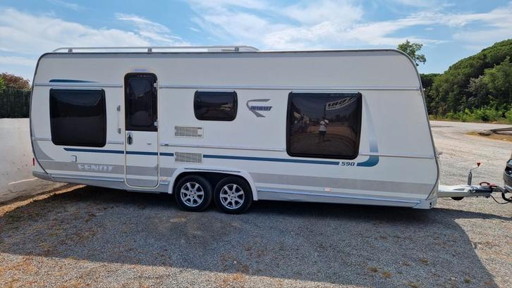 Fendt 590 Diamant Top staat!, Caravans en Kamperen, Caravans, Particulier, tot en met 4, Rondzit, Fendt, Luifel, Ophalen