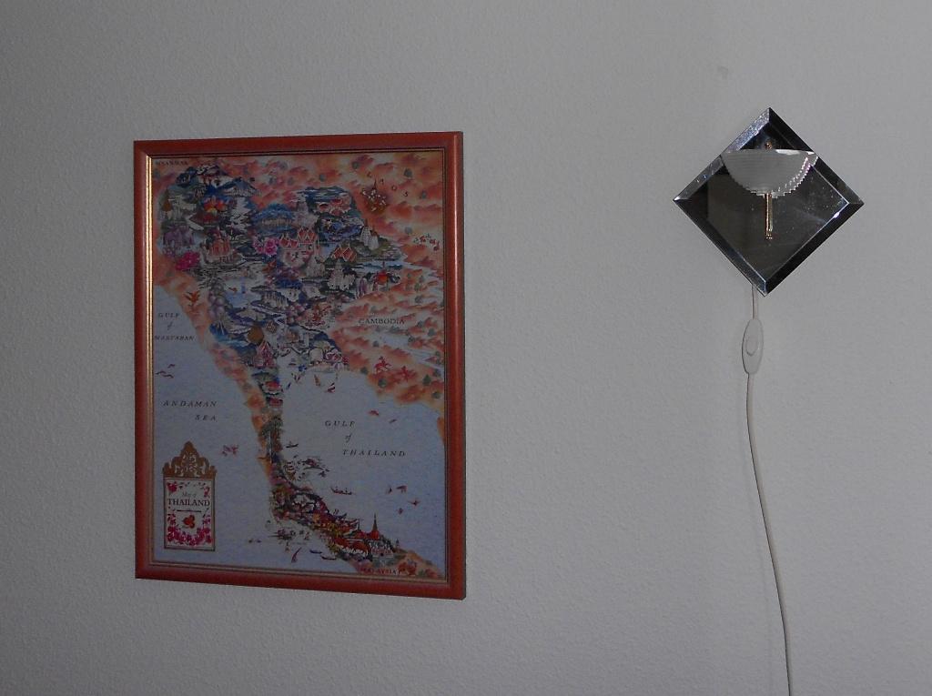 Landkaart vanThailand in lijst / schilderij van Thailand ., Antiek en Kunst, Ophalen of Verzenden