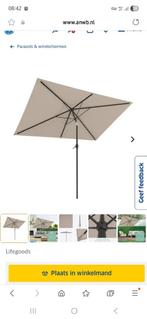 Rechthoekige kantelbare parasol 270 bij 180 Taupe kleur, Ophalen, Kantelbaar, Nieuw, 2 tot 3 meter