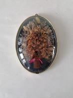 Bol glas lijst. vintage,  met droogbloemen, Antiek en Kunst, Ophalen of Verzenden