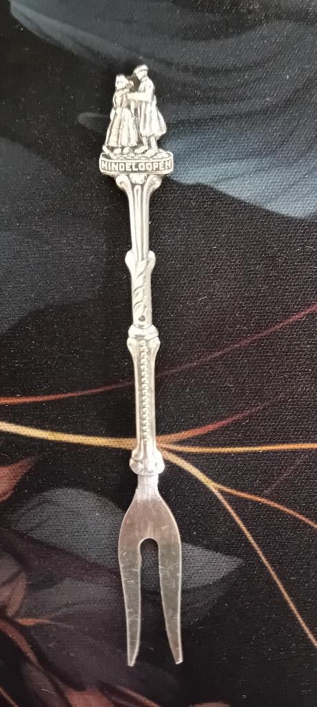 Verzilverd cocktailvorkje Hindeloopen, Ophalen of Verzenden