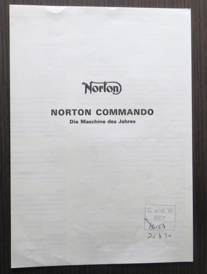 Norton Commando 750 Strassentest - 1968 (dealeruitgave), Motoren, Handleidingen en Instructieboekjes, Overige merken, Verzenden