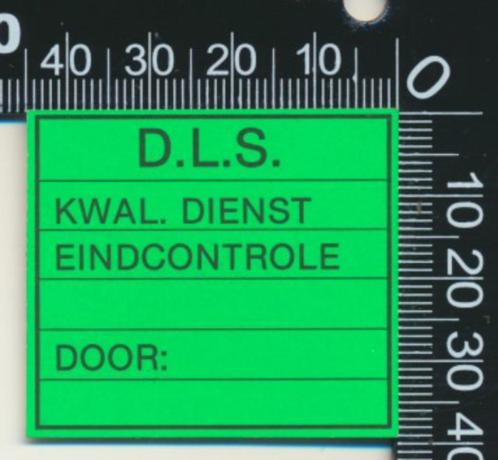 Sticker: DLS - Kwaliteits Dienst Eindcontrole, Verzamelen, Stickers, Zo goed als nieuw, Bedrijf of Vereniging, Ophalen of Verzenden