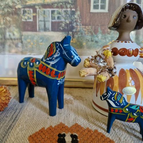 Blauw Dalapaard, omgeving Siljan meer Zweden 10,5cm, Antiek en Kunst, Kunst | Beelden en Houtsnijwerken, Verzenden