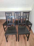 Houten stoelen, Huis en Inrichting, Vijf, Zes of meer stoelen, Zo goed als nieuw, Hout, Zwart