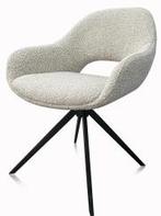 Bella Donna in stof Ascot Pearl Boucle stof laatste stoel, Huis en Inrichting, Stoelen, Ophalen, Wit, Zo goed als nieuw, Eén