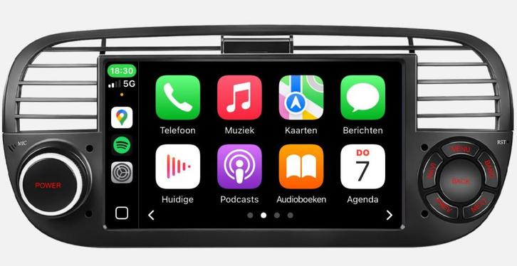Fiat 500 Apple Carplay/Android auto| 2007 - 2015 |2 GB+64 GB, Auto diversen, Autoradio's, Nieuw, Verzenden