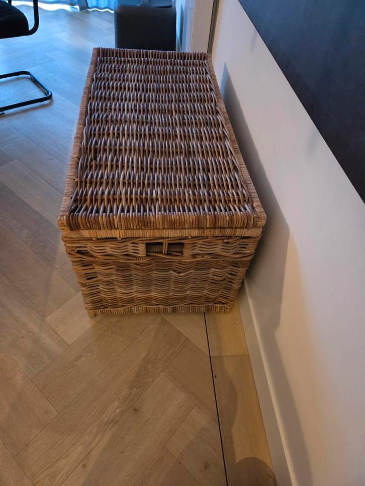 Rieten Mand / Opbergkist, Huis en Inrichting, Woonaccessoires | Kisten, Gebruikt, Minder dan 50 cm, Minder dan 50 cm, Minder dan 50 cm