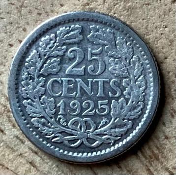 25 cent 1925 Wilhelmina beschikbaar voor biedingen
