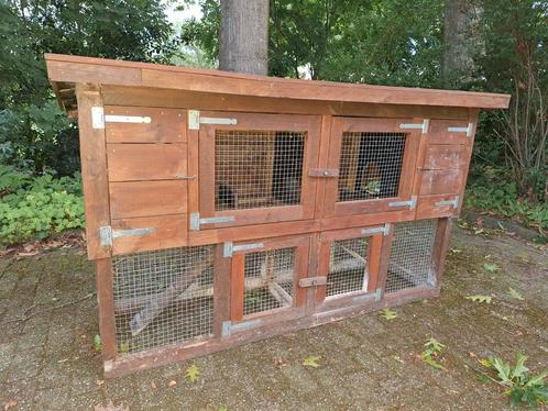 Groot dubbel konijnenhok., Dieren en Toebehoren, Knaagdieren en Konijnen | Hokken en Kooien, Gebruikt, Hok, 90 cm of meer, 110 cm of meer