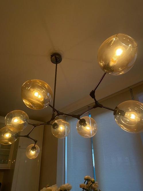Globe hanglamp 8 licht, Huis en Inrichting, Lampen | Hanglampen, Nieuw, 75 cm of meer, Glas, Ophalen