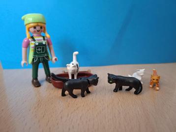 playmobil katten set poezen accessoires baasje huisdieren beschikbaar voor biedingen