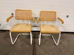 Set Vintage Cesca Stoelen Marcel Breuer Stijl Webbing, Ophalen, Gebruikt, Twee
