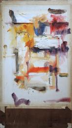 RR waterverf knipsels papier op hout "Abstracte Compositie", Antiek en Kunst, Ophalen