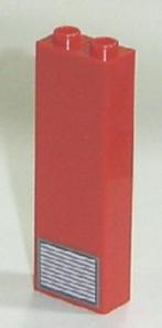 Lego Red Brick 1 x 2 x 5 with Vent Pattern (Sticker), Kinderen en Baby's, Speelgoed | Duplo en Lego, Ophalen of Verzenden, Gebruikt