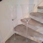2 TRANSPARANTE GLAZEN VAZEN 80CM HOOG, Huis en Inrichting, Ophalen, Overige kleuren, 75 cm of meer, Glas