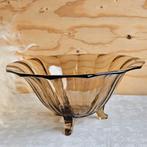 Art deco rookglas schaal op pootjes, Antiek en Kunst, Ophalen of Verzenden