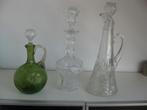 Drie verschillende antieke kristallen karaffen., Antiek en Kunst, Antiek | Glas en Kristal, Ophalen
