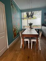 Antieke eetkamer (handenarbeid)tafel, Ophalen of Verzenden, Gebruikt, 4 tot 6 stoelen