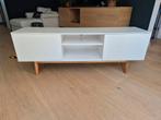 Dressoir / TV meubel wit met massief eiken onderstel, Ophalen, 150 tot 200 cm, Scandinavisch, Zo goed als nieuw