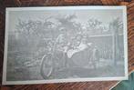 Antieke Foto: Motor met Zijspan - Familie Bader-Taymans, Ophalen of Verzenden