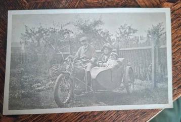 Antieke Foto: Motor met Zijspan - Familie Bader-Taymans beschikbaar voor biedingen