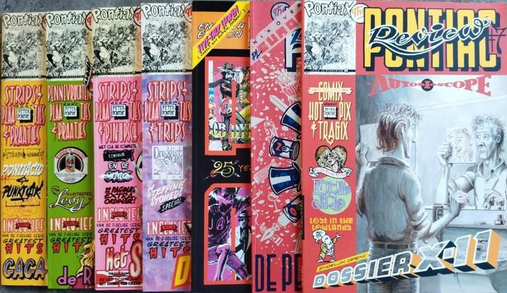 Pontiax greatest hits Peter Pontiac Review #1 2 3 4 5 6 7, Boeken, Stripboeken, Zo goed als nieuw, Complete serie of reeks, Ophalen of Verzenden