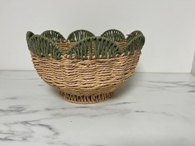 NIEUW: Mand JENS Living 25451 Tulp groen, Huis en Inrichting, Woonaccessoires | Schalen en Manden, Nieuw, Mand, Rond, Overige materialen