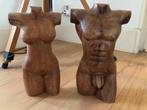 Houten beelden, Antiek en Kunst, Kunst | Beelden en Houtsnijwerken, Ophalen of Verzenden