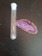 Agate plak en diamant in buisje, Verzamelen, Mineralen en Fossielen, Ophalen of Verzenden, Mineraal