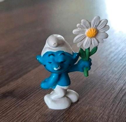 Rendez-vous Smurf/ Verliefde smurf met bloem, Verzamelen, Smurfen, Gebruikt, Ophalen of Verzenden