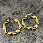 14k gouden wokkels oorbellen nieuw, Ophalen of Verzenden