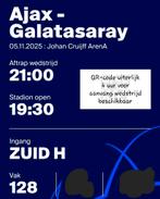 Ajax-Galatasaray Fside, Tickets en Kaartjes, Sport | Voetbal, Losse kaart, Eén persoon, November, Europa of Champions League