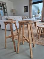 Houten barkruk (Ikea Stogsta - acaciahout), Huis en Inrichting, 2 krukken, Ophalen, Zo goed als nieuw, Hout