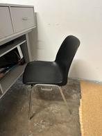 Zwarte design stoel met rvs frame, Huis en Inrichting, Stoelen, Gebruikt, Zwart, Ophalen of Verzenden, Metaal