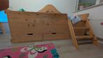 Peuterbed van steigerhout met nachtkastje, Ophalen, Zo goed als nieuw, 140 tot 160 cm, 70 tot 85 cm