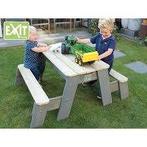 exit kinder picknicktafel met 2 kunststof bakken, Tuin en Terras, Picknicktafels, Nieuw, Rechthoekig, Hout, Ophalen